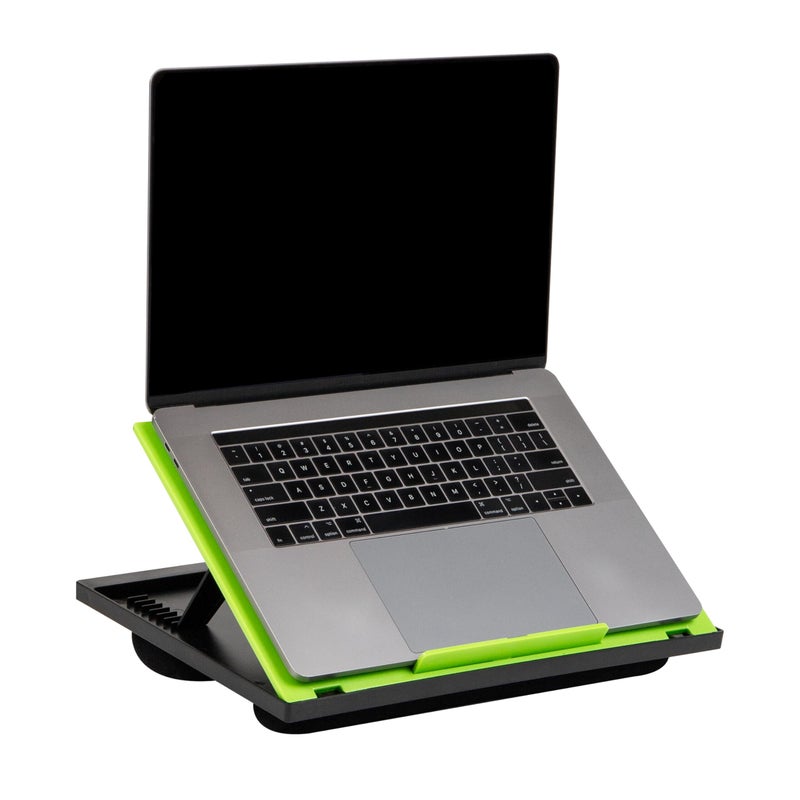 Mind Reader Lap Desk Laptop Stand, Bed Tray, Collapsible, Cushion, Portable, Dorm, Plastic, 14.75" L x 11" W x 7.3" H, Green - Image 1